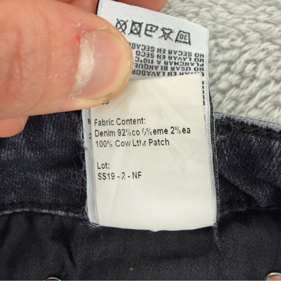 R13 Jeans Women's Size 24x28 Kate Skinny Black Denim Jeans Made in Italy - Picture 10 of 13